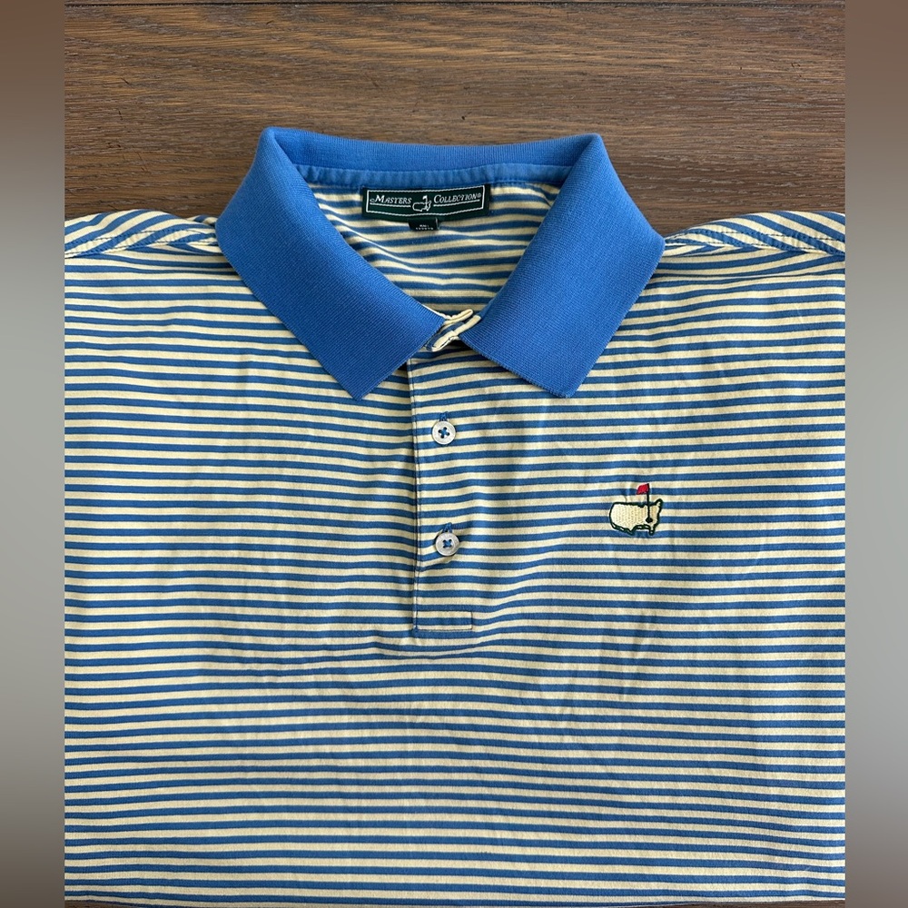 Masters‎ Collection Classic Blue and Yellow Striped Polo Shirt Size M
